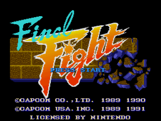 Final Fight Guy [Blockbuster Exclusive] title screen for Super Nintendo